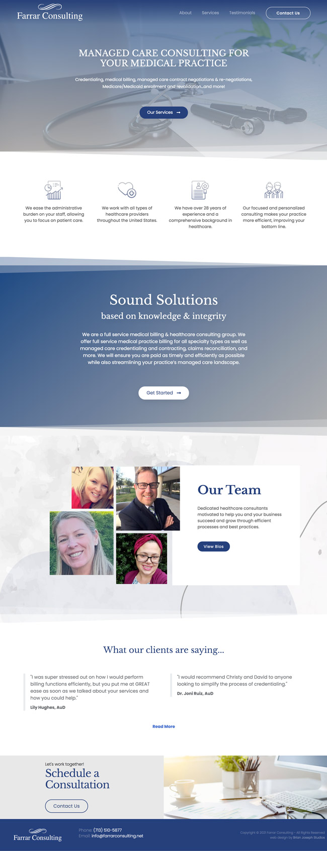 Web Design - Homepage Mockup for Farrar Consulting