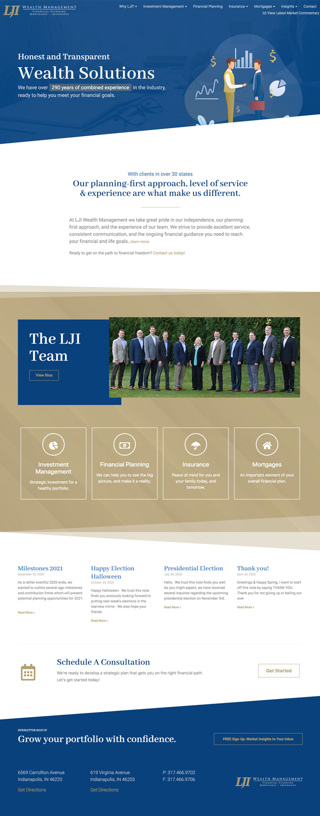 Website design - LJI Homepage